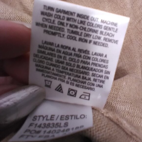 Laura Scott Mid Length Beige Cardigan Sweater 1X - Picture 13 of 14